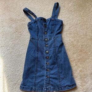 Denim Button-Down Mini Dress